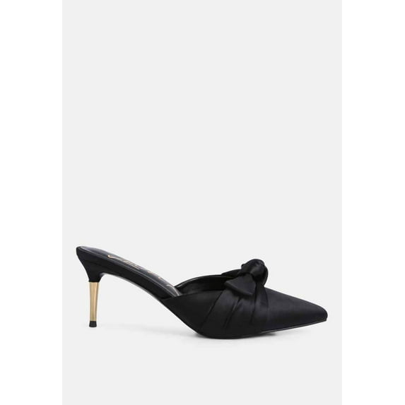 Queenie Satin Stiletto Mule Sandals