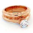 thumbnail image 1 of Queenly Moissanite Rose Gold Engagement Ring Set, 1 of 4