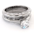thumbnail image 1 of Queenly Moissanite White Gold Engagement Ring Set, 1 of 4