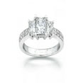 thumbnail image 1 of Queenly Three Stone Trilogy Inexpensive Three Stone Engagement Ring 1 Carat Round Cut Diamond on Gold, 1 of 4