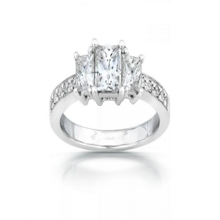 Queenly Three Stone Trilogy Inexpensive Three Stone Engagement