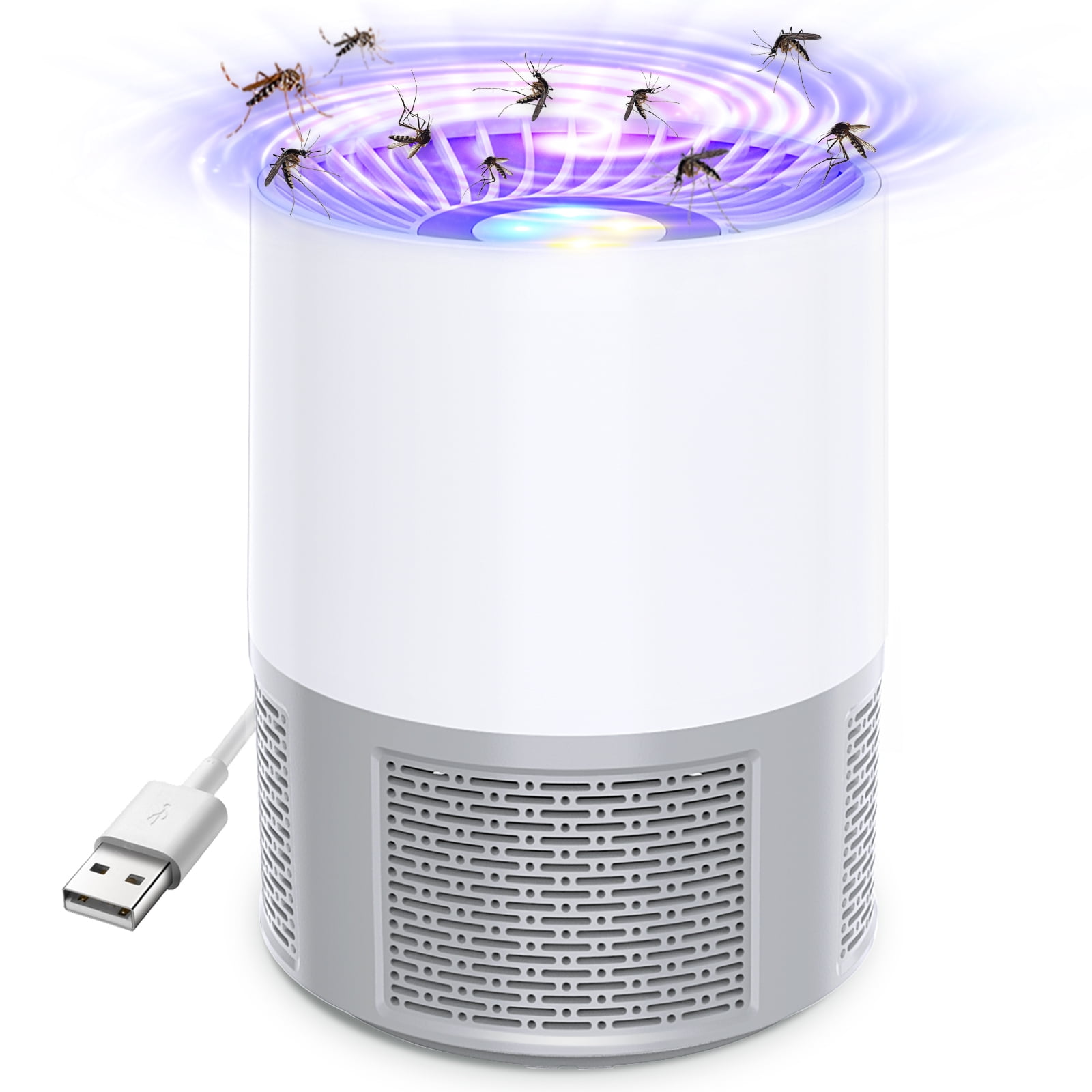 Queenmew Bug Zapper, Electric Mosquito Killer Trap, Mosquito Lamp, Fly Trap, Indoor Mosquito Zapper Gray