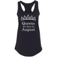 thumbnail image 1 of Queens Are Born In August Tiara Printed Lady Birthday Tank Top Color Black X-Large, 1 of 2