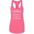 thumbnail image 1 of Queens Are Born In August Tiara Printed Lady Birthday Tank Top Color Pink Medium, 1 of 2
