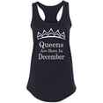 thumbnail image 1 of Queens Are Born In December Tiara Printed Lady Birthday Tank Top Color Black Small, 1 of 2