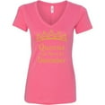 thumbnail image 1 of Queens Are Born In December V Neck Tiara Gold Lady Tee Outfit Shirt Birthday Gift Color Pink X-Large, 1 of 2