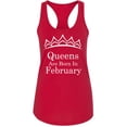 thumbnail image 1 of Queens Are Born In February Tiara Women Tank Top Birthday Gift Lady Tank Color Red Medium, 1 of 2