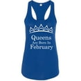 thumbnail image 1 of Queens Are Born In February Tiara Women Tank Top Birthday Gift Lady Tank Color Royal Blue Small, 1 of 2
