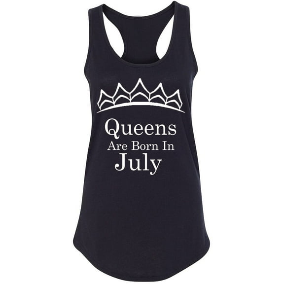 Queens Are Born In July Tiara Printed Lady Birthday Tank Top Color Black Small