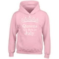 thumbnail image 1 of Queens Are Born In July Tiara White Hoodie Birthday Gift Outfit Color Pink Small, 1 of 2