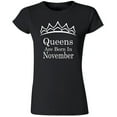 thumbnail image 1 of Queens Are Born In November Tiara Printed Lady Birthday Tank Top Color Black Small, 1 of 2