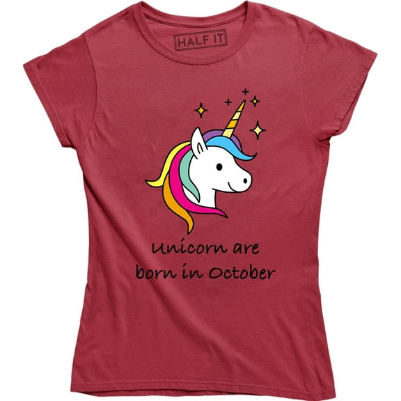 Queens Are Born In October Birthday Unicorn Women's Top Birthdays Ladies Party T-Shirt
