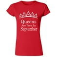 thumbnail image 1 of Queens Are Born In September Tiara Printed Lady T-shirt Birthday Tee Color Red Large, 1 of 2