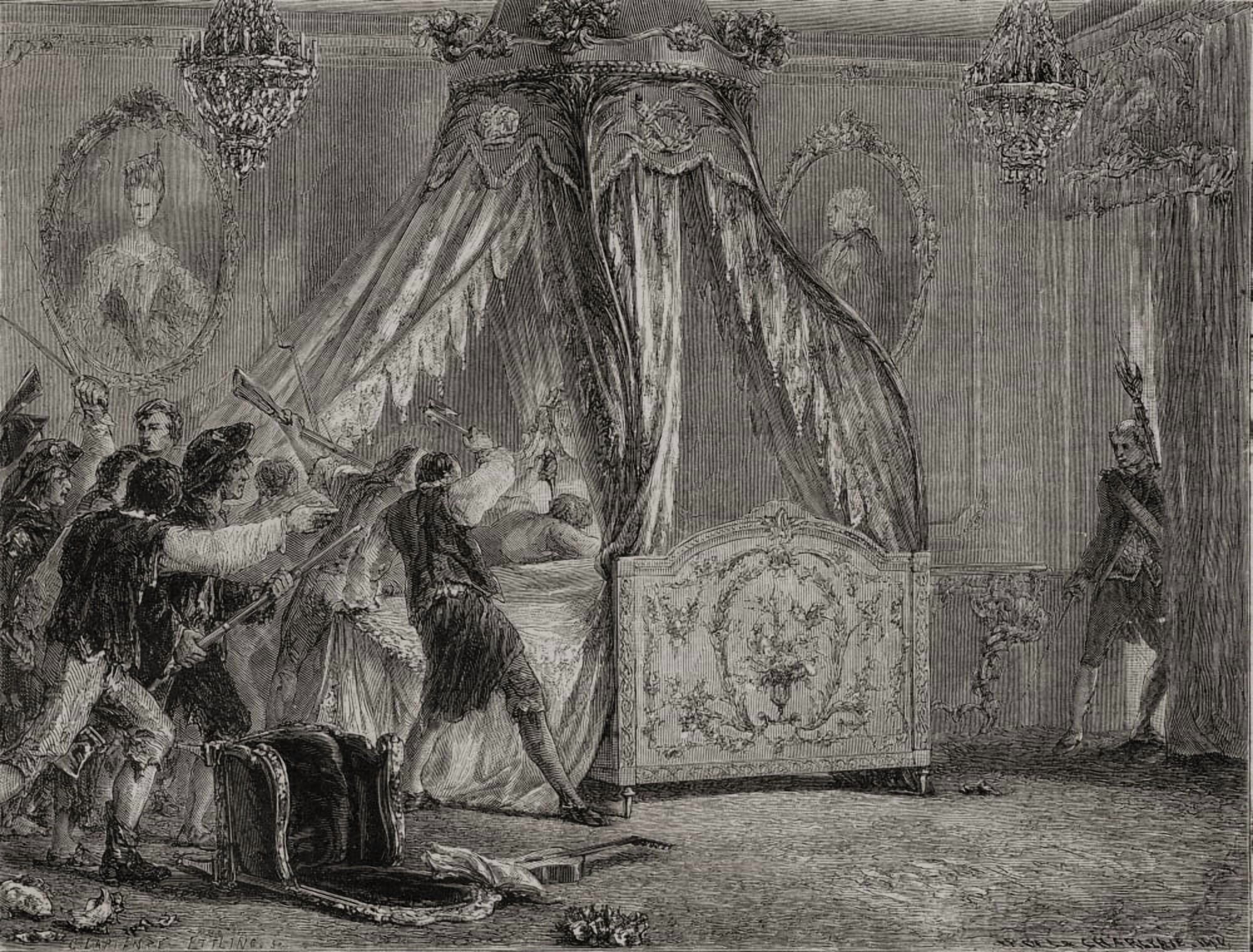 The Queens Bedchamber Is Overrun 5Th October 1789 From Histoire De La Revolution Francaise By Louis Blanc Canvas Art - Ken Welsh  Design Pics (17 x 13)