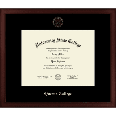 Queens College Diploma Frame, Document Size 11" x 8.5"