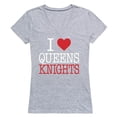 thumbnail image 1 of Queens College I Love T-Shirt for Women, Heather Grey - Medium, 1 of 1