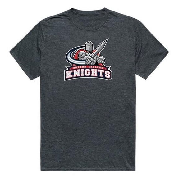 Queens College Men Cinder T-Shirt, Heather Charcoal - 2XL