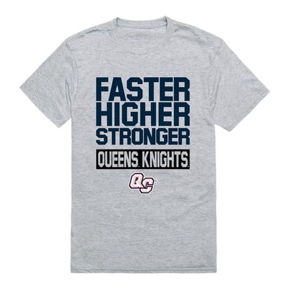 Queens College Men Workout T-Shirt, Heather Grey - Extra Large