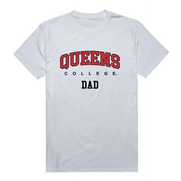 Queens College Mens College Dad T-Shirt, White - Extra Large
