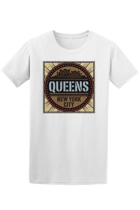 Queens New York Logo T-Shirt Men -Image by Shutterstock, Male XX-Large