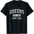 thumbnail image 1 of Queens New York NY Vintage Established Sports Design T-Shirt, 1 of 3