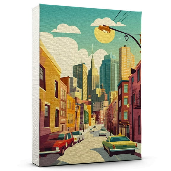 Queens Travel Canvas, Vintage City Canvas New York Canvas Wall Art, Queens Canvas Colorful, New York Picture Canvas - 104AZ1154