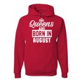 thumbnail image 1 of Queens are Born in August Humor Unisex Graphic Hoodie Sweatshirt, Red, Medium, 1 of 3