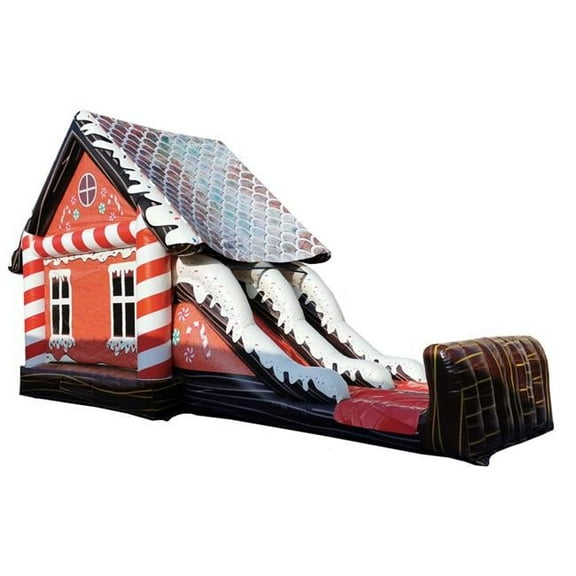 Queens of Christmas  15 ft. Gingerbread Bounce House Figurine with Slides