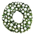 thumbnail image 1 of Queens of Christmas  6 ft. Blended LED Pine Wreath Decorated with Iceland Collection, Warm White, 1 of 1
