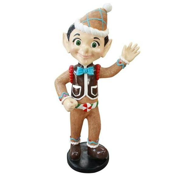 Queens of Christmas BKR-ELF-WAVE 35.2 in. Figgy with Base, Multi Color