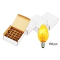 thumbnail image 1 of Queens of Christmas C7-IN-Y-100 C7 Incandescent Dimmable Bulbs E12 Base, Transparent Yellow - Pack of 100, 1 of 1