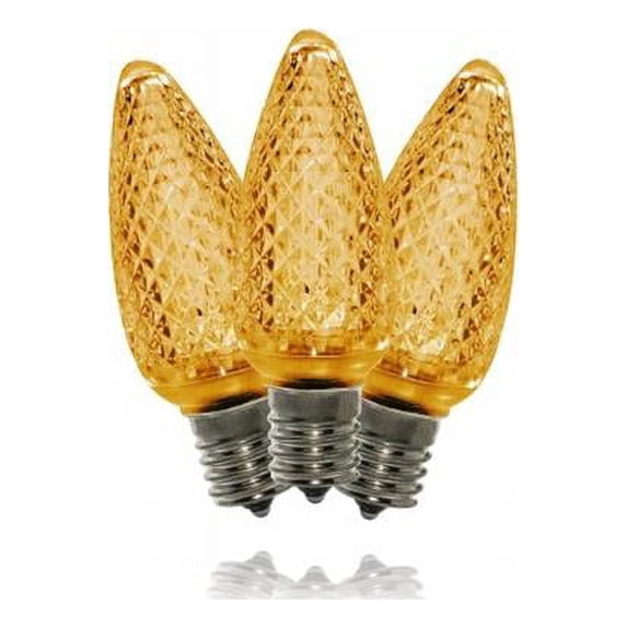 Queens of Christmas C9-DIM-RETRO-ORSMD C9 Faceted Dimmable Orange LED Retrofit Lamp with 3 SMD LEDs & E17 Base