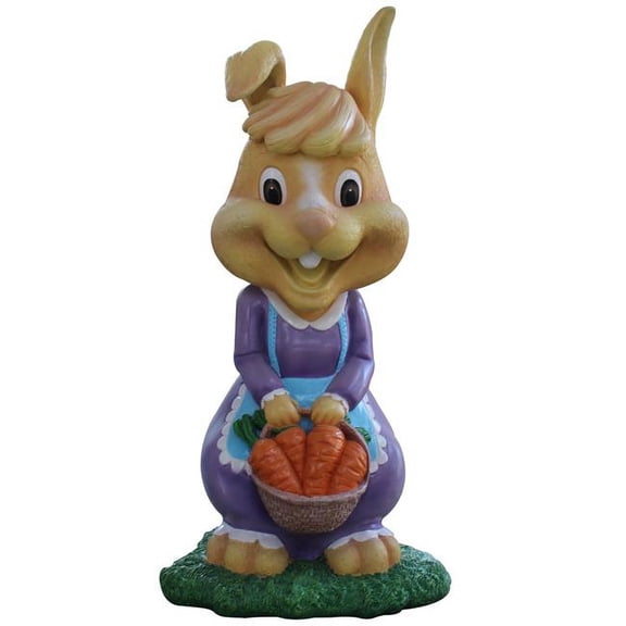Queens of Christmas EST-BNNY-GRL-BSK-LG 46 in. Friskie Bunny with Basket Figurine