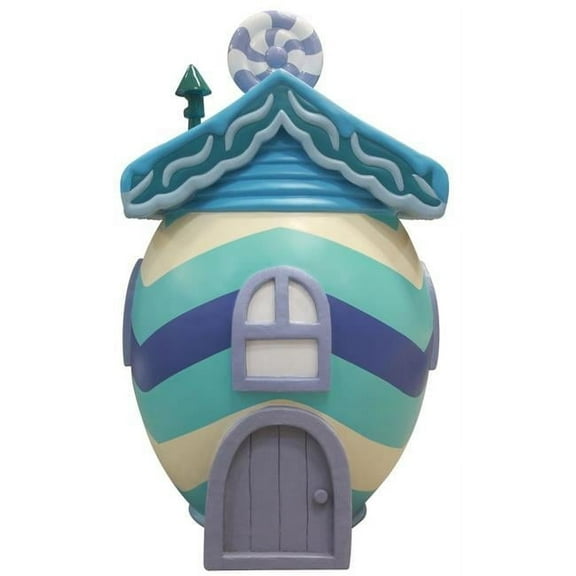 Queens of Christmas EST-EGG-HOUSE-BL-7.5 7.5 ft. Easter Egg House Roof Figurine, Blue