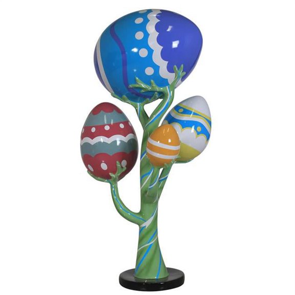 Queens of Christmas EST-EGG-TR-05 5 ft. Tree Figurine with Easter Eggs