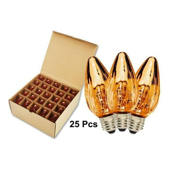 Queens of Christmas F50-SMD-RETRO-OR-25 F50 SMD Commercial Retrofit Bulb, Orange - Pack of 25