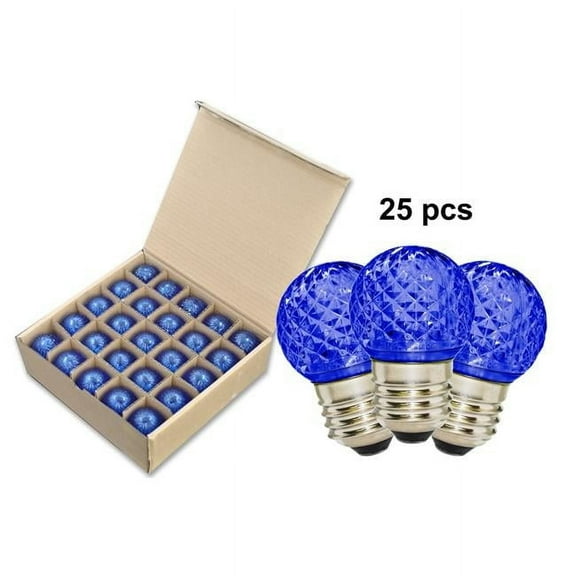 Queens of Christmas G40-SMD-RETRO-BL-25 G40 SMD Commercial Retrofit Bulbs with E26 Base, Blue - Pack of 25