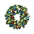 thumbnail image 1 of Queens of Christmas GWSQ-04-FIESTA-LWW 4 ft. Pre-Lit LED Sequoia Christmas Wreath with The Fiesta Ornament, Warm White, 1 of 1