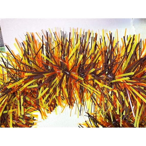 Queens of Christmas HP-GAR-BRTYO-06 6 in. Section Garland, Matte Brown,Translucent Yellow & Orange - 20 ft.
