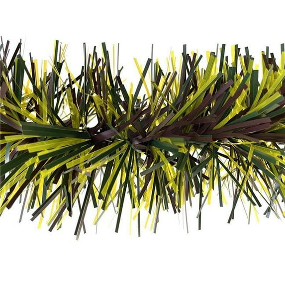 Queens of Christmas HP-GAR-YBRDG-06 6 in. Section Garland, Translucent Yellow, Matte Brown & Dark Green - 20 ft.