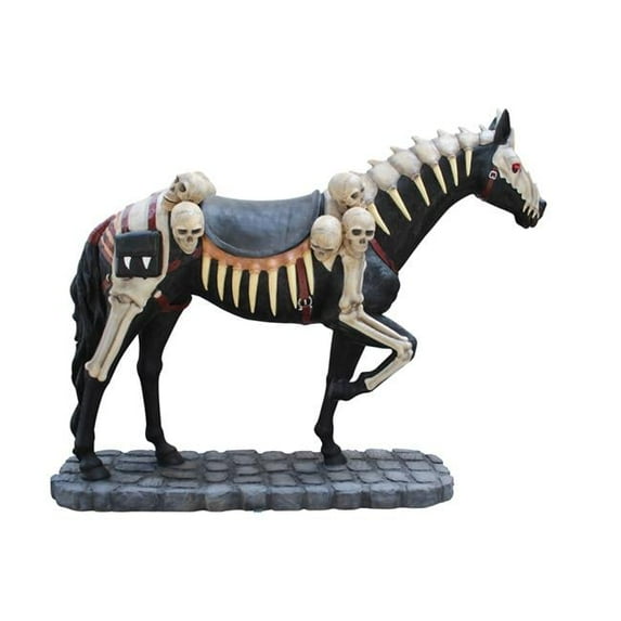Queens of Christmas HWN-SKL-HORSE-BK 7 ft. Black Horse Skeleton
