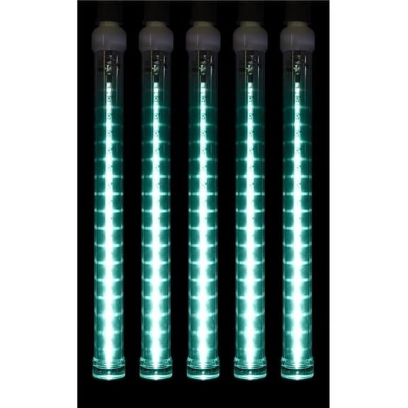 Queens of Christmas LED-SFTUBE-TL-12-5PK 12 in. LED Snowfall Strobe Light - Teal - Pack of 5