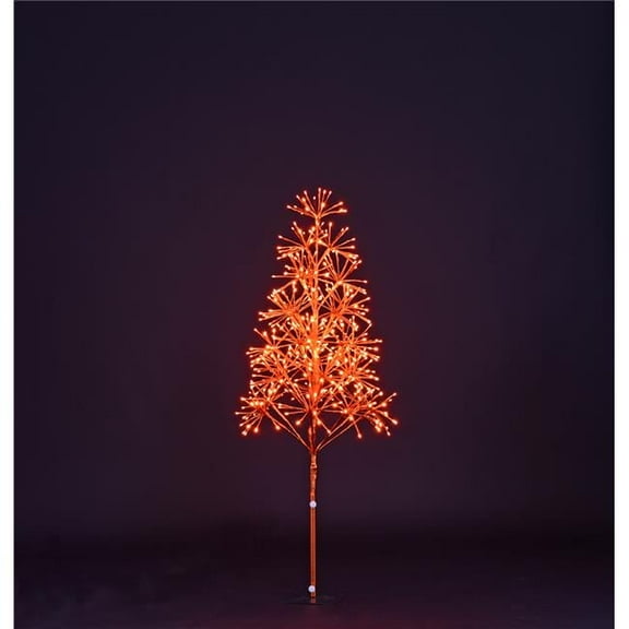 Queens of Christmas LED-TR3D04-LOR 4 ft. Starburst LED Tree, Orange