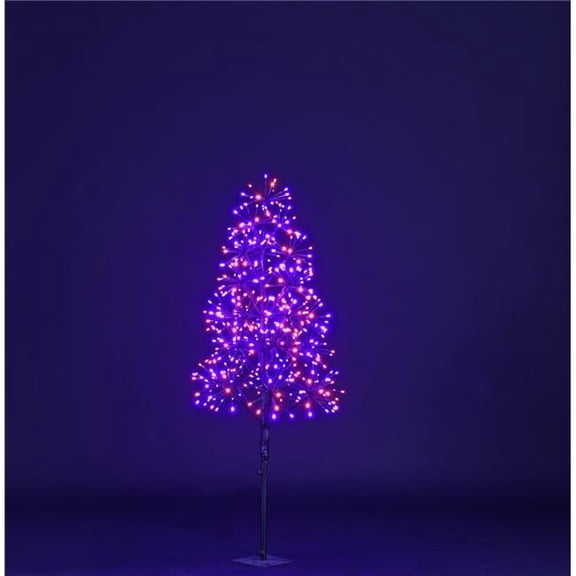 Queens of Christmas LED-TR3D04-LPO 4 ft. Starburst LED Tree, Purple & Orange