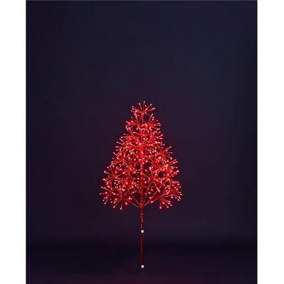 Queens of Christmas LED-TR3D04-LRE 4 ft. Starburst LED Tree, Red