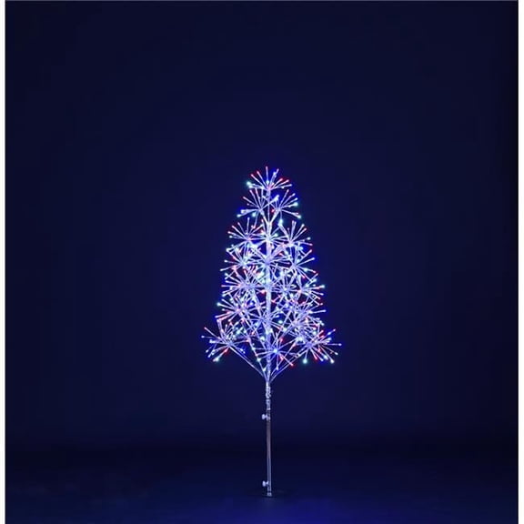 Queens of Christmas LED-TR3D04-LRWB 4 ft. Starburst LED Tree, Red, White & Blue