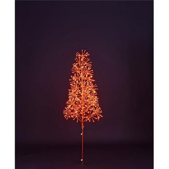 5' Orange Starburst LED Tree