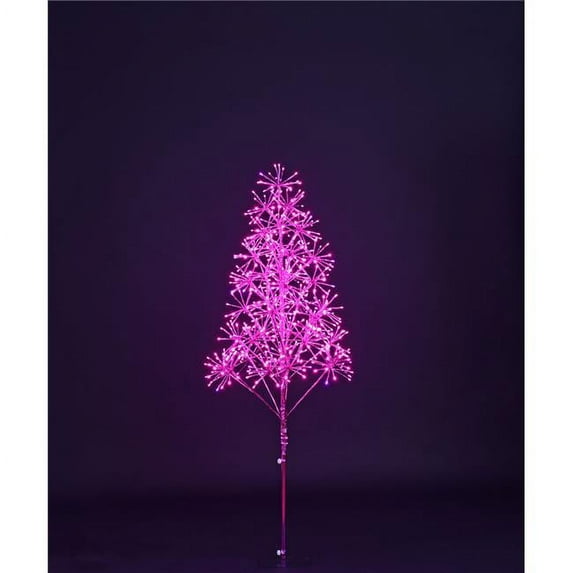 Queens of Christmas LED-TR3D05-LPI 5 ft. Starburst LED Tree, Pink
