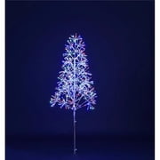 Queens of Christmas LED-TR3D05-LRWB 5 ft. Silver Tree - Red, White, Blue