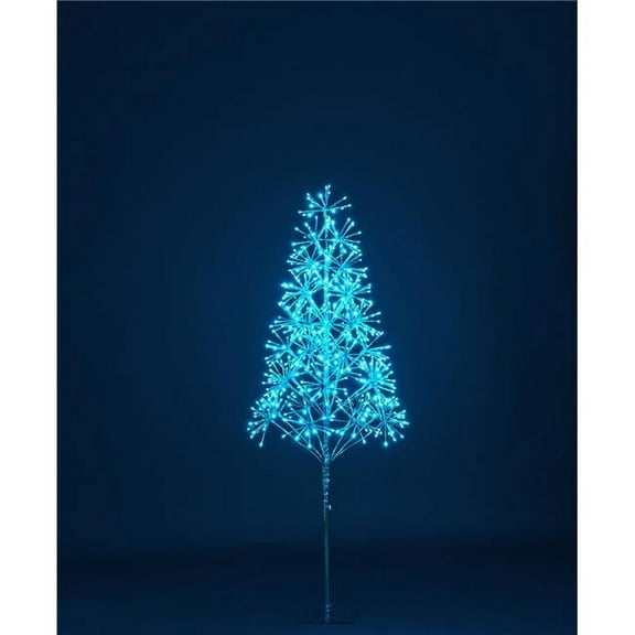 Queens of Christmas LED-TR3D05-LTL 5 ft. Starburst LED Tree, Teal
